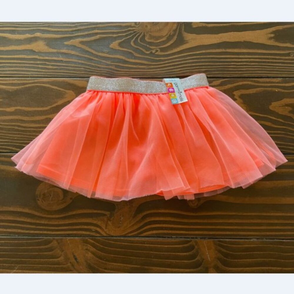 5/$20 NEW 6-9M Girls Coral & Sparkle Tutu Skirt